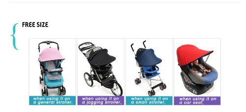 [Manito] New Sunshade / Sonnenschirm für Kinderwagen, Sportkinderwagen und Autositz, Weitsonnenschutz, UV-Cut, Universal und einfache Installation - 9