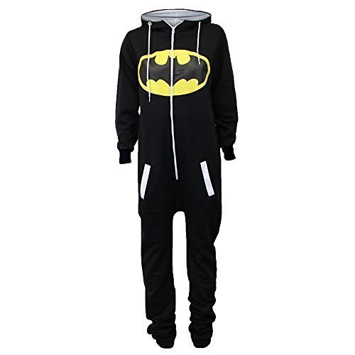 Damen-Overalls-Batman-Superman-Body-All-In-One-Sommer-Overall-Mit-Kapuze