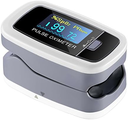 Instant Read Digital Pulse Oximeter, LiSmile Rotatable OLED Display Oxygen Sensor and Pulse Rate Monitor with Protective Pouch and Lanyard, CE &amp; FDA Approved for Family Use