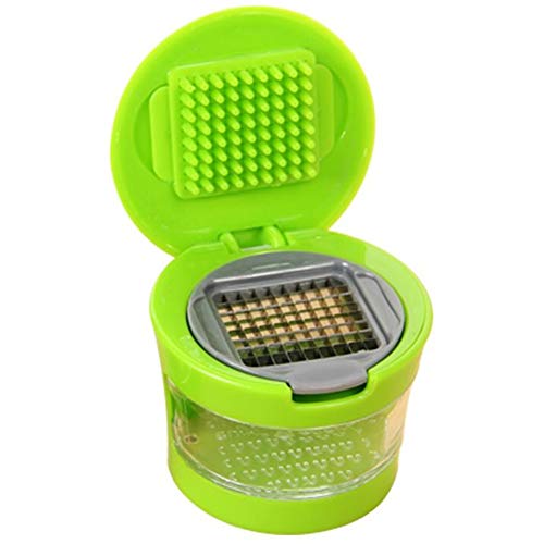 Xiton Presses d'ail Presse-ail en Plastique avec des Lames en Acier Inoxydable intégré Plateau Hachoir Slicer Design Ergonomique Ustensile Pratique
