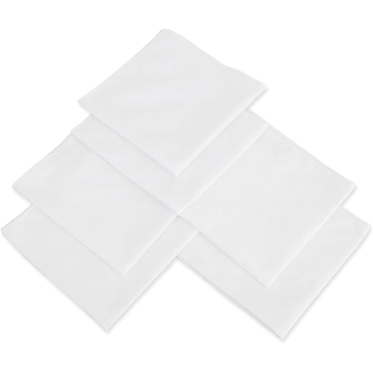 Lot De 15 Mouchoirs En Coton Blanc 40x40cm - Carrés De Poche élégants Pour Hommes - Lavables Machine - Idéal Mariage, Fête