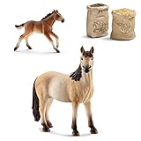  Horseclub Schleich 13806 Mustang Stute + 13807 Mustang Fohlen + 42129 Pellets + Hafer