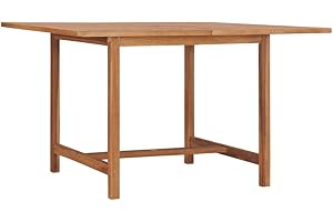 Table à Dîner de Jardin vidaXL en Bois Massif de Teck 110x110x75 cm Brune - Meuble de Terrasse et Patio