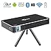 Produktbild TOUMEI C800S Mini Beamer Android 7.1 Video DLP Heimkino Pocket Projektor für iPhone Android Phone - Unterstützung HDMI Eingang / WiFi / Bluetooth / USB / TF Karte / TV Box /PS4 (Schwarz)