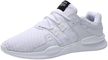 BESTOPPEN Mens Running Shoes,Sports Trainers Breathable Non Slip Shoes Outdoor Jogging Sneakers Fashion Lace Up Athletic Shoes Casual Gym Shoes Size 6-9.5 (UK:7, White)