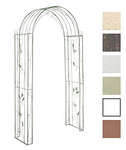 CLP Eisen Rosenbogen FLOWERS, Höhe 238 cm, Breite 123 cm, Tiefe 45 cm, verziert, Metall pulverbeschichtet antik-grün