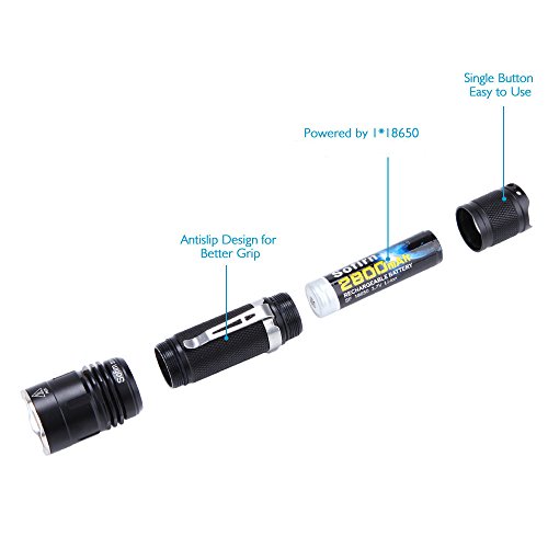 Sofirn SF 36 Taschenlampe, Hochleistungs taschenlampe mit 1100 Lumen Praktische LED Taschenlampe SuperHell Cree LED XP-L2 V6 Handlampe IPX8 Wasserfest 5 Modi Inklusive 18650 Li-Ion Akku und Ladegerät - 4