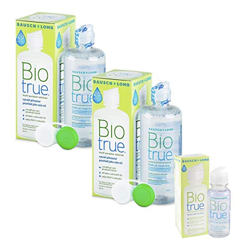 Bausch & Lomb Biotrue, Pack 2 x 300 ml + Kit Viaje 60 ml, Solucion Unica, Liquido para Lentillas Blandas (2 x 300 ml + 60 ml)
