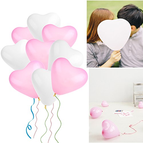 NUOLUX Hochzeit Luftballons,geformte Herz Luftballons für Party Dekoration, 50 Stück - 2