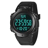 Datum Sports Armband digitale Armbanduhr, Y56 Herren Damen Boy LCD Digital Stoppuhr Digital Sport wasserdicht Armbanduhr Herren Robust Big Face Elektrische Digitale Armbanduhr, schwarz
