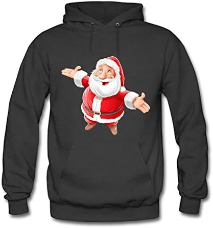 shanguo Men Sweatshirt Hoodie Cartoon Happy Santa Claus Top Pullover Outwear Jacket XL
