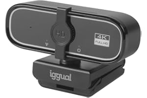 iggual Webcam Profesional WC3840 Business Pro View – Imagen 4K UHD y Audio Nítido para Videollamadas Enfoque automático- Alimentacion por USB -Soporta Cualquier Sistema Operativo