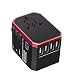 Produktbild E-KIA Reisestecker Weltstecker Steckdosenadapter,Multifunktions-Konverter-Buchse, 4USB-Konverter-Buchse, PD-Schnellladung, Geeignet FüR Internationale Reisen,red