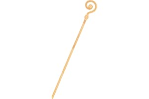 Smiffy's Bastón de crozier extensible, dorado, 4 piezas, 118 cm, accesorio de disfraz de Navidad, accesorios de disfraces de Navidad