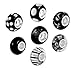 Produktbild Akki Murano Glasperlen chrams Glas Beads verschidenen Farben Bead Element Solid aus Muranoglas auch passend kompatibel mit Pandora Kette und Armbänder - kult Bead 7stück Set beads Schmuck Schwarz
