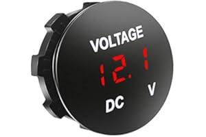 Aofan Digitales LED Voltmeter DC 12V 24V für Auto Motorrad LKW (Rot) – Spritzwassergeschützt, 3-stellige Anzeige