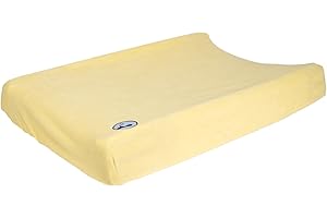 FlyIdeas Set of 2 Universal Covers for Baby Changing Mat – Elasticated Soft Certified Bamboo Fabric – Thick and Super Absorbent Waterproof Terry-Cloth (Jonquil, 70x50 cm)