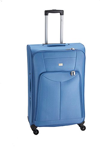 Preisvergleich Produktbild PURE Koffer BASIC / Trolley mittel (M) / Reisegepäck / Weichgepäck / Reisekoffer / Superleicht / Vortasche / blau / 53 liter