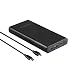Produktbild Lumsing Powerbank 10000mAh, 2-Port 3 A Quick Charge 3.0 Tragbares Ladegerät, USB-C Externer Akku mit Micro USB Ladekabel und Type-C Ladekabel für iPhone 7 / 6 / 6 Plus, iPad Air 2 / mini 3, Galaxy S6 / S6 Edge und Handys (Schwarz)