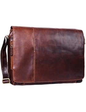 STILORD 'Maximus' XXL Ledertasche riesige Umhängetasche Unitasche 17 18 19 21 Zoll Laptop Aktentasche Bürotasche...