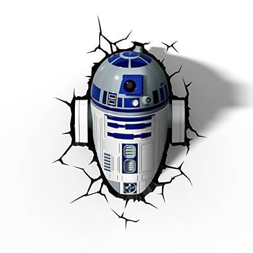 Star Wars R2-D2 3D Light FX LED Kinderlampe -Nachtlicht für kinder mit automatische Abschaltung und wandaufkleber