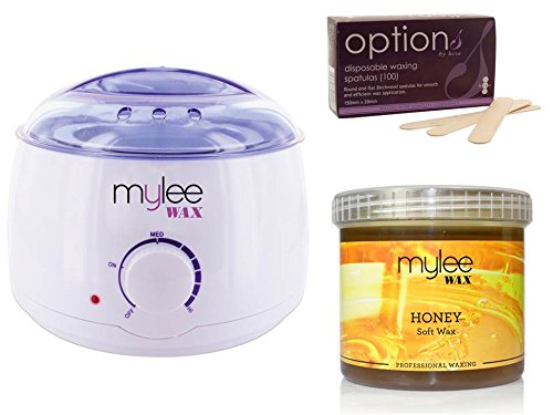 Mylee White Thermostatic Control Wax Heater & Mylee 450g Honey Soft Wax Kit NEW
