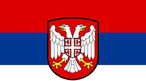 magFlags Large Flag Serbia used by the Serbian puppet Government of National Salvation of Milan Nedi? | landscape flag | 1.35m² | 14.5sqft | 90x150cm | 3x5ft - 100% Made in Germany - long l
