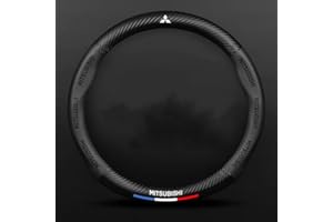 AUZAA Funda Cubierta de Volante para Mitsubishi Montero 1990-2006, Antideslizante Transpirable,Confort Durabilidad Seguridad Rueda Funda Protector Interior Accesorios,O-Black