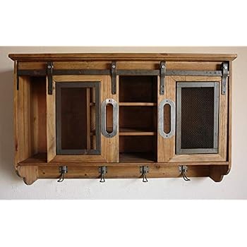Wandschrank Schiebeturen Vintage Holz Draht Amazon De Kuche