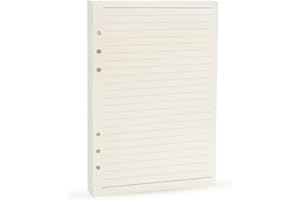 Recharge de papier A5, inserts de planificateur A5, 6 feuilles de reliure à anneaux, papier ligné A5 pour Filofax, journaux personnels, 45 feuilles/90 pages, Harphia (A5 5,59 x 8,27", Line)