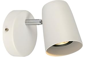 A AISILAN Aisilan Wall Light White Adjustable Single Modern Wall Spotlight with GU10 LED 5W Warm White Bulb Spot Light for Living Room Bedroom Hallway