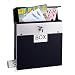 Produktbild Relaxdays Briefkasten Edelstahl, mit Zeitungsrolle, Schloss, DIN A4, Design Postkasten, HBT: 37 x 37 x 11 cm, schwarz