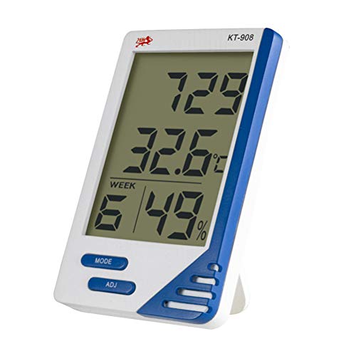 Preisvergleich Produktbild LIOOBO LCD Luftfeuchtigkeit Temperaturmesser Hygrometer Externer Sensor Thermometer Hohe Genauigkeit Großbildschirmanzeige für Zuhause Indoor
