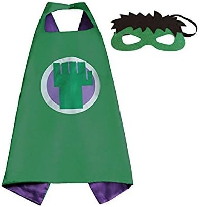 SquishyBean 1 set Kids Cape and Masks HULK Costumes Super Hero Dress Up HULK Costumes Avengers HULK fancy dress