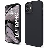 [SİYAH LANSMAN] For iPhone 12/12PRO modeli ile uyumlu İ&ccedil;i Kadife Y&uuml;zey Matte Esnek Silikon Kayma Yapmaz Darbe Emici Telefon K