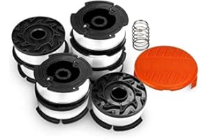 KAHEIGN 8Pcs A6481 A6485 Spool Line with Spool Cap for Black Decker Reflex Strimmer ST5530-GB GLC3630L20-GB STC1820PC-GB BESTA530-GB BESTA525-GB