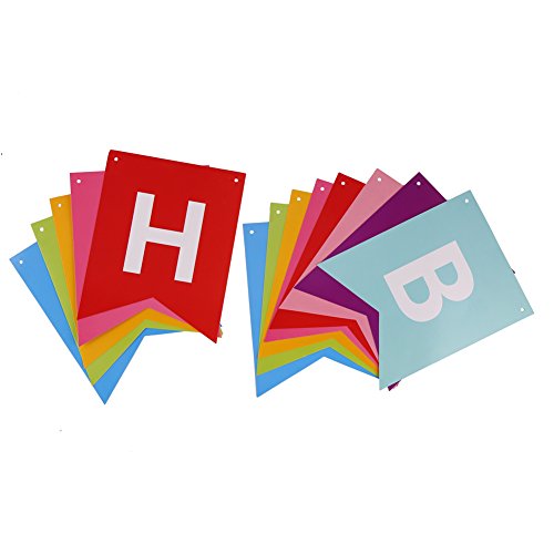 Birthday Banner Colorful HAPPY BIRTHDAY Garland Paper Flag for Birthday Party by VEYLIN