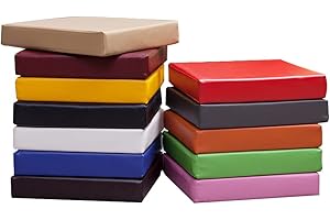 SJH Wasserdichtes Sitzkissen für Gartenstuhl, dick gepolstert, Kunstleder, für draußen, Sitzpolster für Terrasse, Küche, Esszimmerstühle, Sitzkissen, schwarz, 40 x 40 x 5 cm