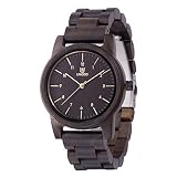 Holzuhr UWOOD Schwarz Sandelholz Seltene dünne Japan-Quarz-Bewegung Unisex Holz Uhr Holz Uhr Unisex