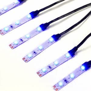 6er BLAU LED BELEUCHTUNG Licht Lampe Glaskantenbeleuchtung