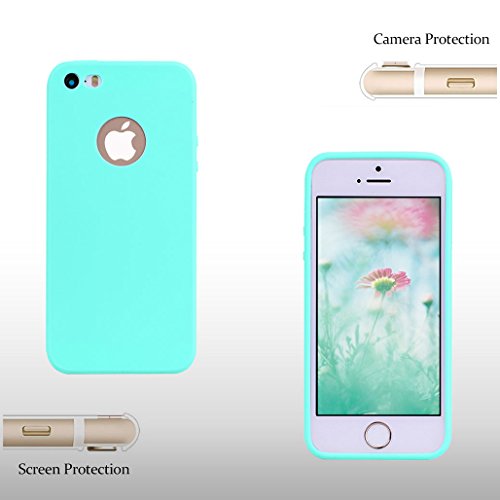 2x Funda iPhone 5 5S SE  XiDe Carcasa Ultra Delgado Ligero Silicona con Anti-Ara  azos Espalda Carcasa Absorci  n de impacto Armor Elegante Funda para iPhone 5 5S SE - Verde   Rojo