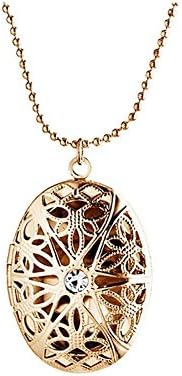 WANAYO 1 PC Fashion Cute Vintage Photo Locket Pendent Necklace Jewelry Accessories (two colors)