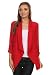 2LUV Plus Women's Plus Size Loose-Fitting Open-Front Asymmetrical Blazer Red 2XL (V911 SD RD-X)