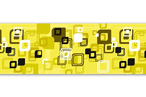 Selbstklebende Bordüre "Retromuster Blöcke", 4-teilig 560x15cm, Tapetenbordüre, Wandbordüre, Borte, Wanddeko,Stein, Pflaster