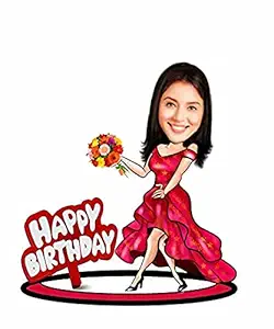 Grace Caricature Personalized Gifts for Birthday Girl Cutout (Wooden, 9inch x 6.5inch, Multicolour) CARI0027