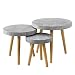Produktbild [en.casa] 3er Set Design Beistelltische Rund in Beton-Optik/Couchtisch/Wohnzimmer