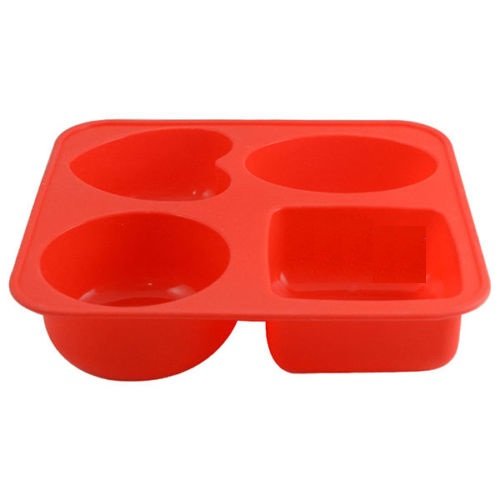 Allforhome 4 Cavities Heart Square Round Oval,Silicone Cake Baking Mold,Cake Pan,muffin cups,Handmade Soap Molds,Biscuit Chocolate mold, Ice Cube Tray DIY mold - 5