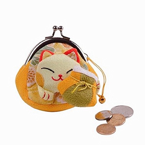 Preisvergleich Produktbild StealStreet Maneki Neko Chinesische Lucky Cat Münze Geldbörse, Gelb