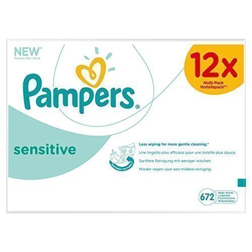 Pampers Sensitive Unscented Baby Wipes Multipack12 x 56 Total 672 wipes