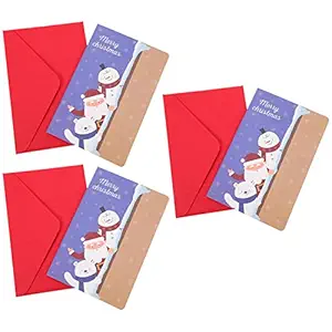 LIOOBO 3pcs Christmas Greeting Cards Santa Claus Snowman Honeycomb Wishing Cards Best Wishes Blessing Gift Cards for Christmas with Envelopes